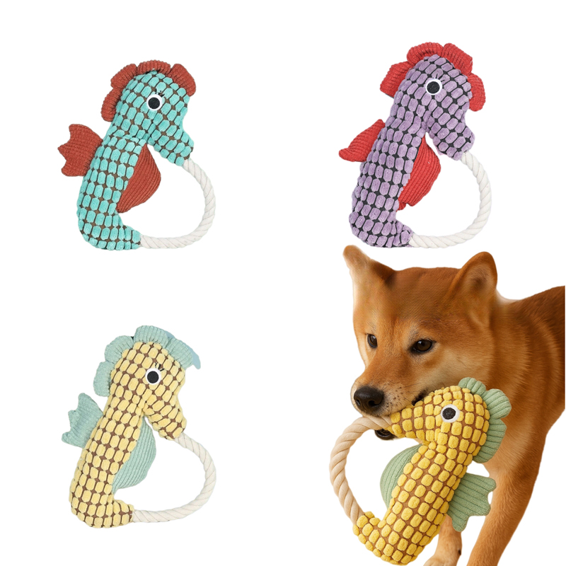 Pet plush toy seahorse ring shape wholesale by pet supplies manufacturer