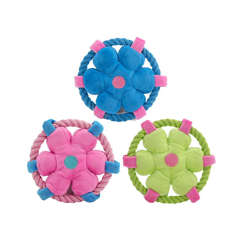 Custom pet toys flower shape with rope bulk production by OEM factory