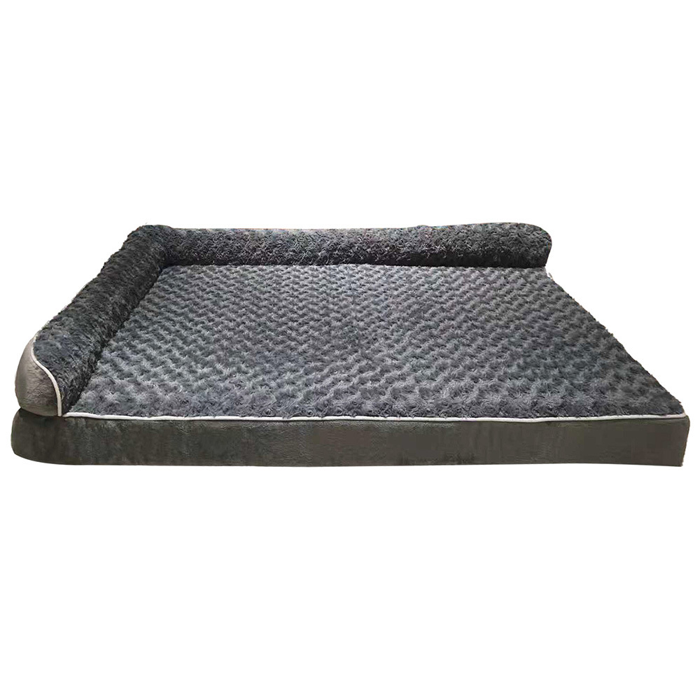 Foldable Egg-Crate Foam L-Shaped Custom Pet Dog Plush Bed