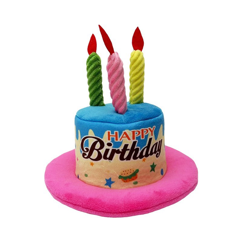 Custom Pet Birthday Gift Plush Soft Party Dog Toy Hat