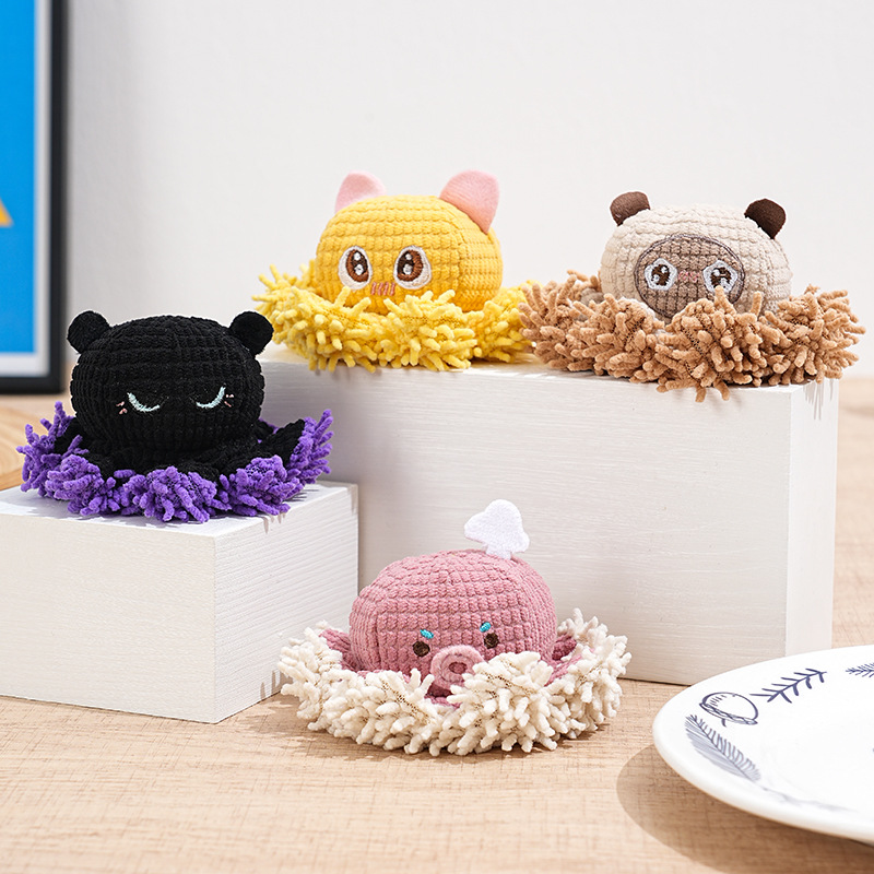 Custom Pet Plush Animal Octopus Dog Squeaky Cat Interactive Toy