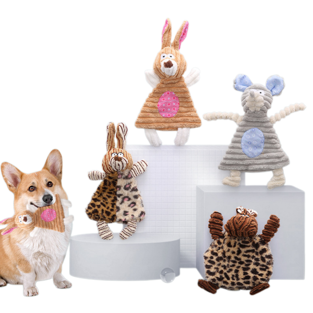 Custom Printing Pet Plush Corduroy Animal Cute Dog Chew Squeaky Toy