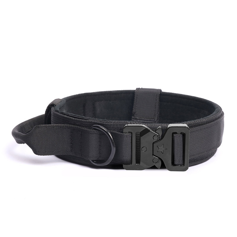Custom Logo K9 Dog Collar with Integrated Control Handle Metal Buckle