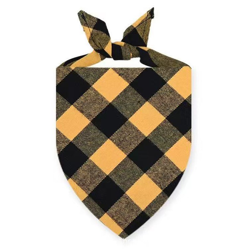 Custom Color Classic Plaid Cotton Dog Bandana Kerchief Scarf