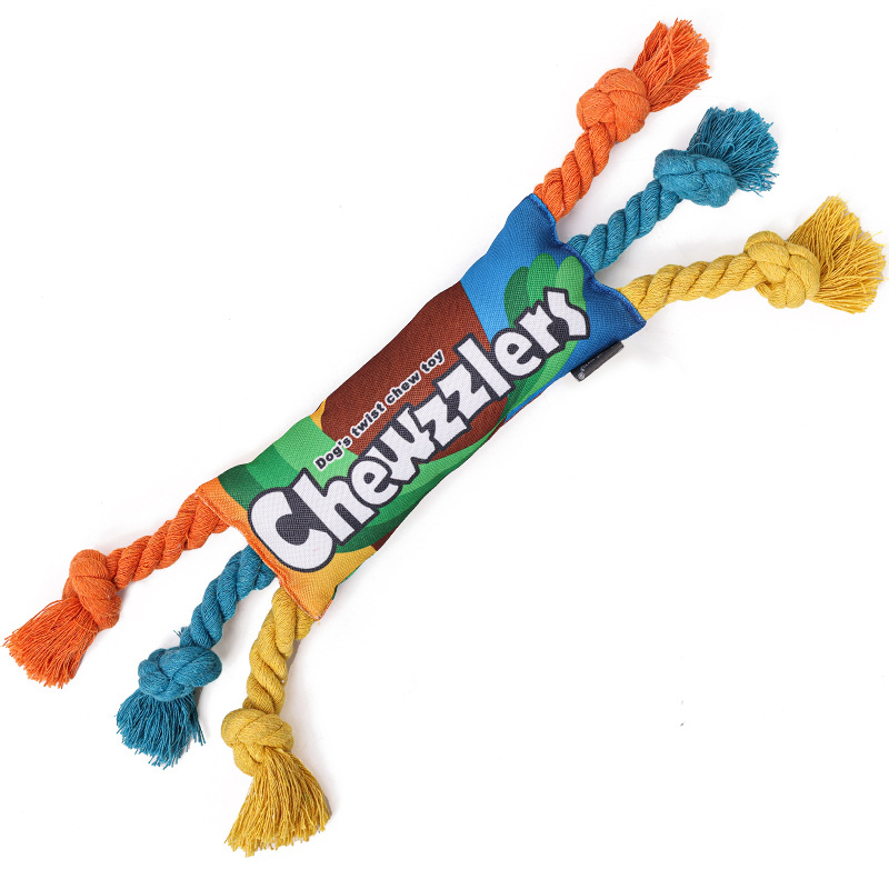 High Quality Pet Braided Rope Colorful Dog Chew Interactive Toy