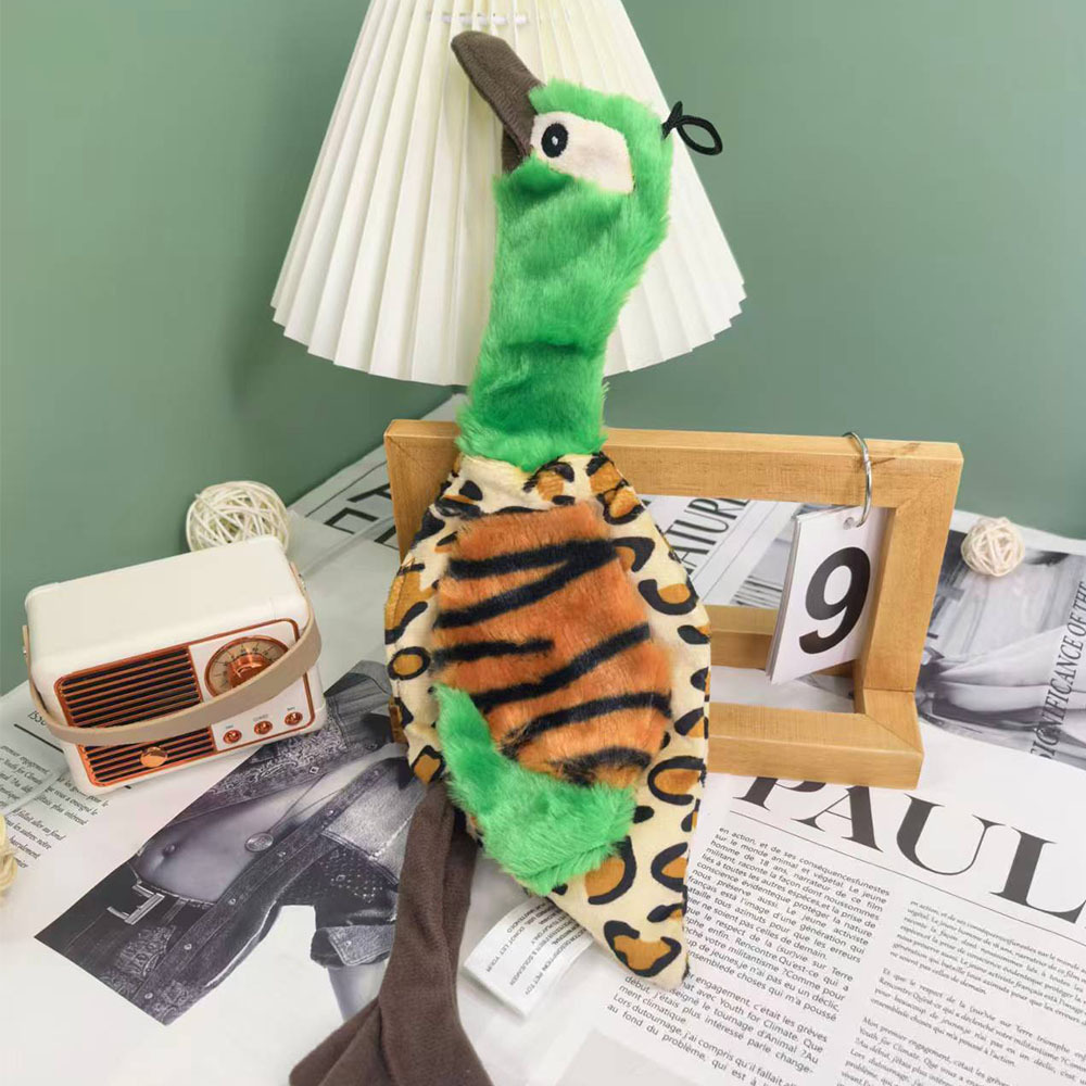Printing Custom Pet Plush Long-Neck Duck Dog Squeaky Rope Toy