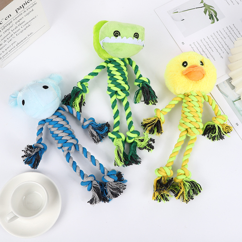 Custom Interactive Braided Cotton Rope Pet Toy Plush Dog Chew Toy