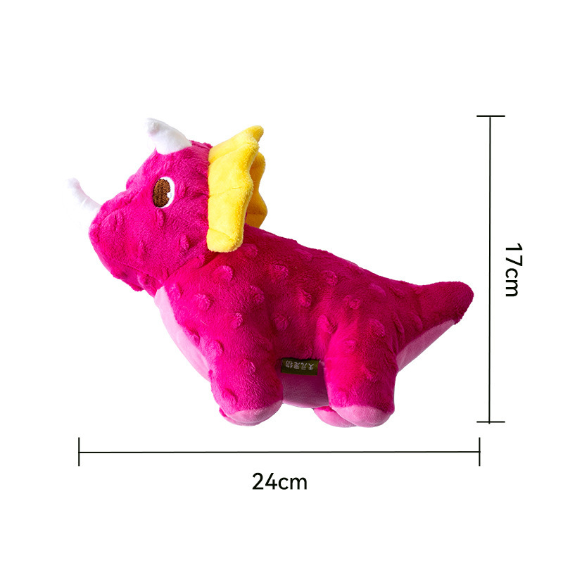 Custom Pet Plush Soft Cute Dinosaur Dog Chew Squeaky Toy Collection