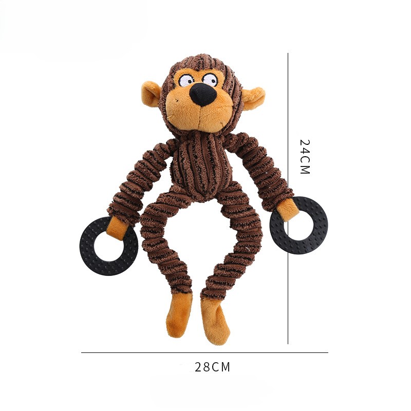 Corduroy Animal Design Custom Pet Plush Dog Chew Squeaky Toy