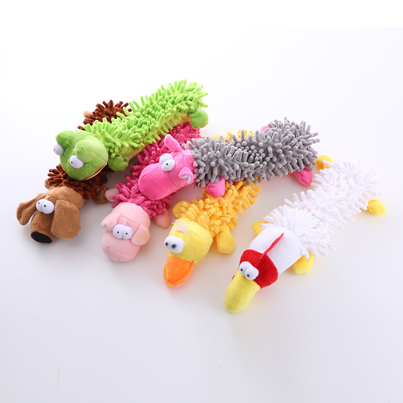 Mop Velvet Caterpillar Shaped Animal Plush Pet Dog Squeaky Toy