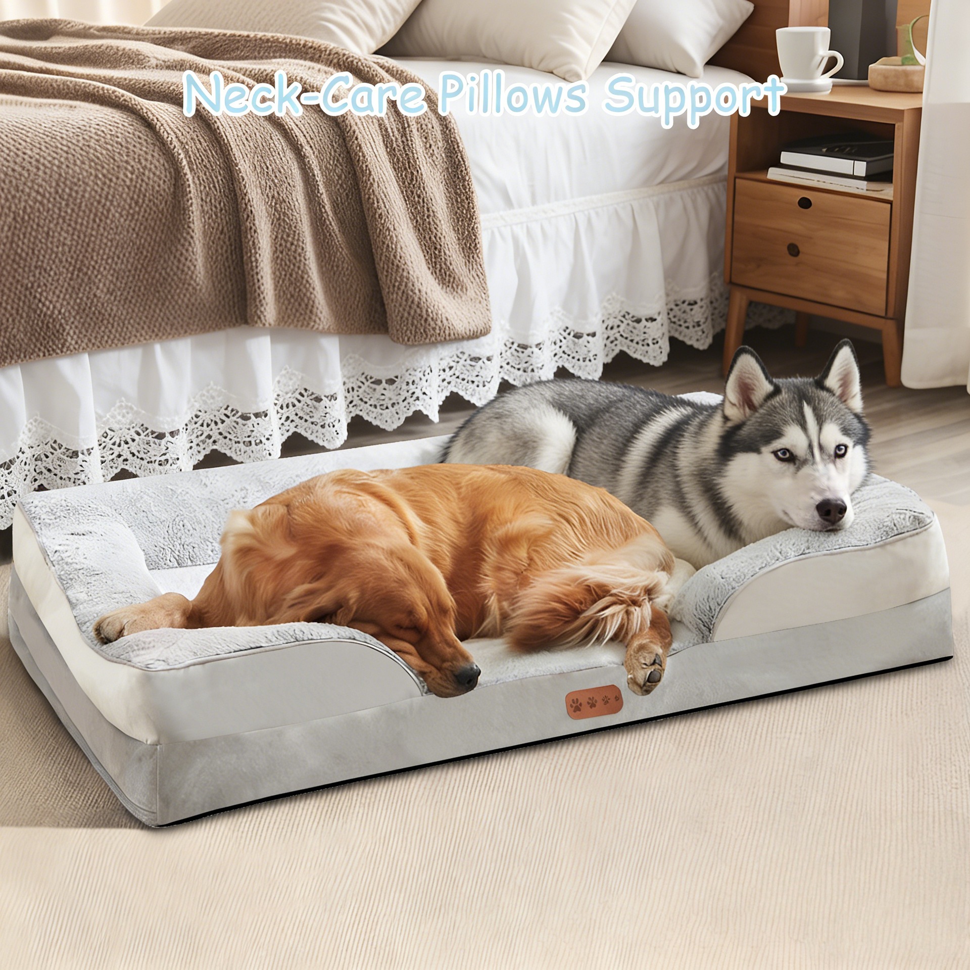 Custom Color Pet Plush Bed Soft Memory Foam Washable Dog Sofa