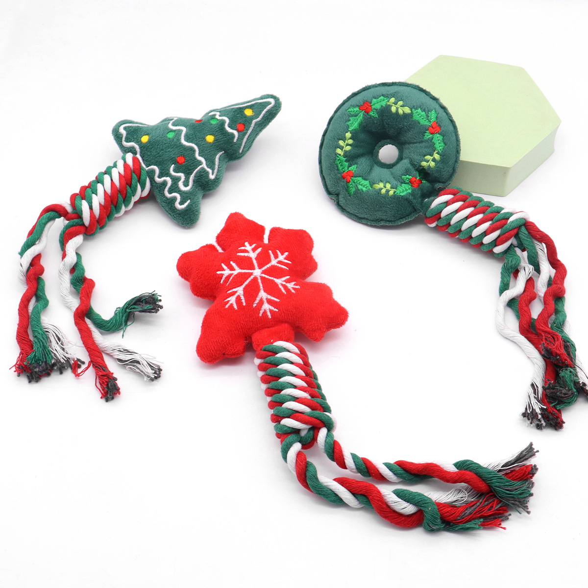 Custom Christmas Holiday Pet Supply Plush Dog Interactive Rope Toy