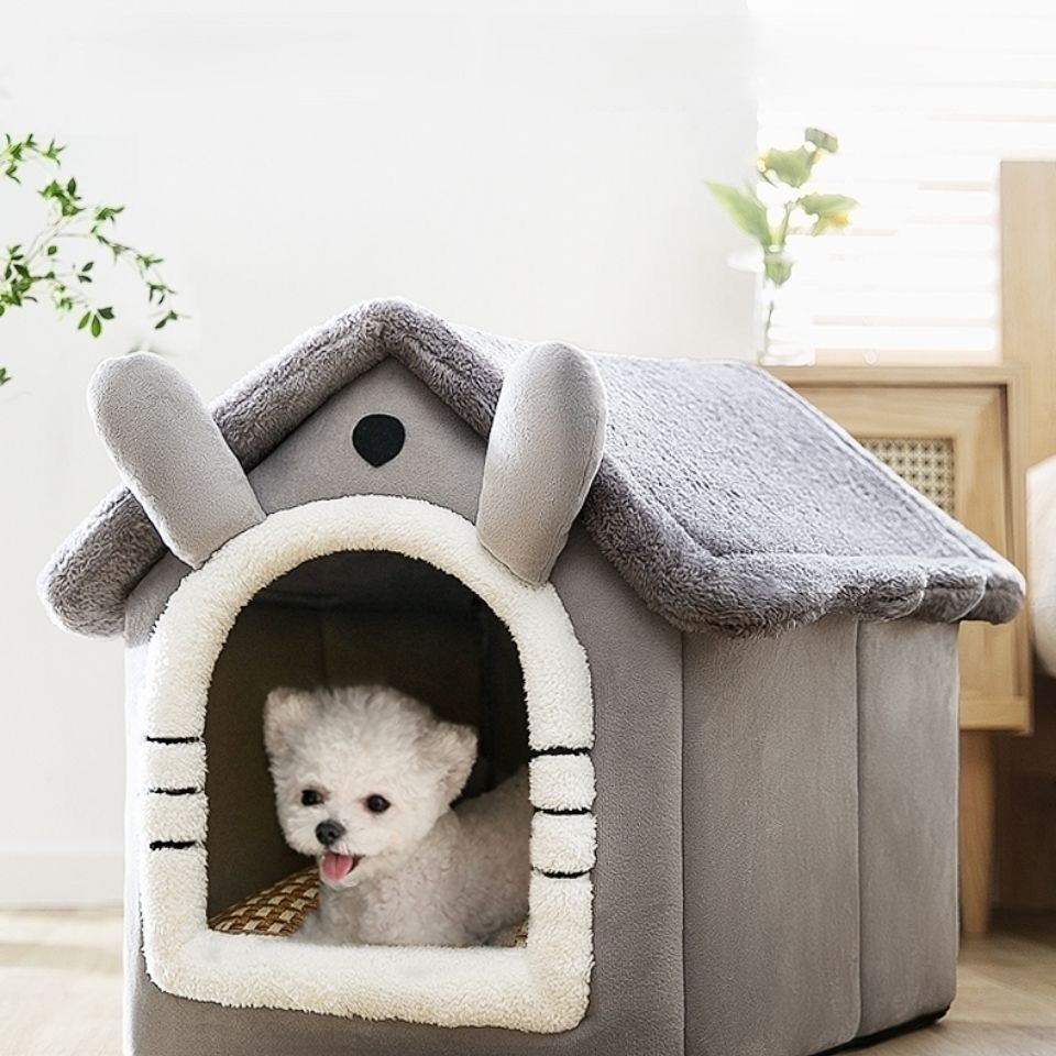OEM/ODM Winter Warm Plush Pet House Dog Cat Bed Villa