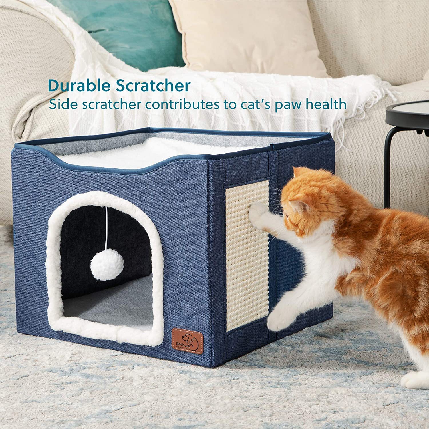 Custom 2-in-1 Foldable Cat House Soft Pet Cat Interactive House