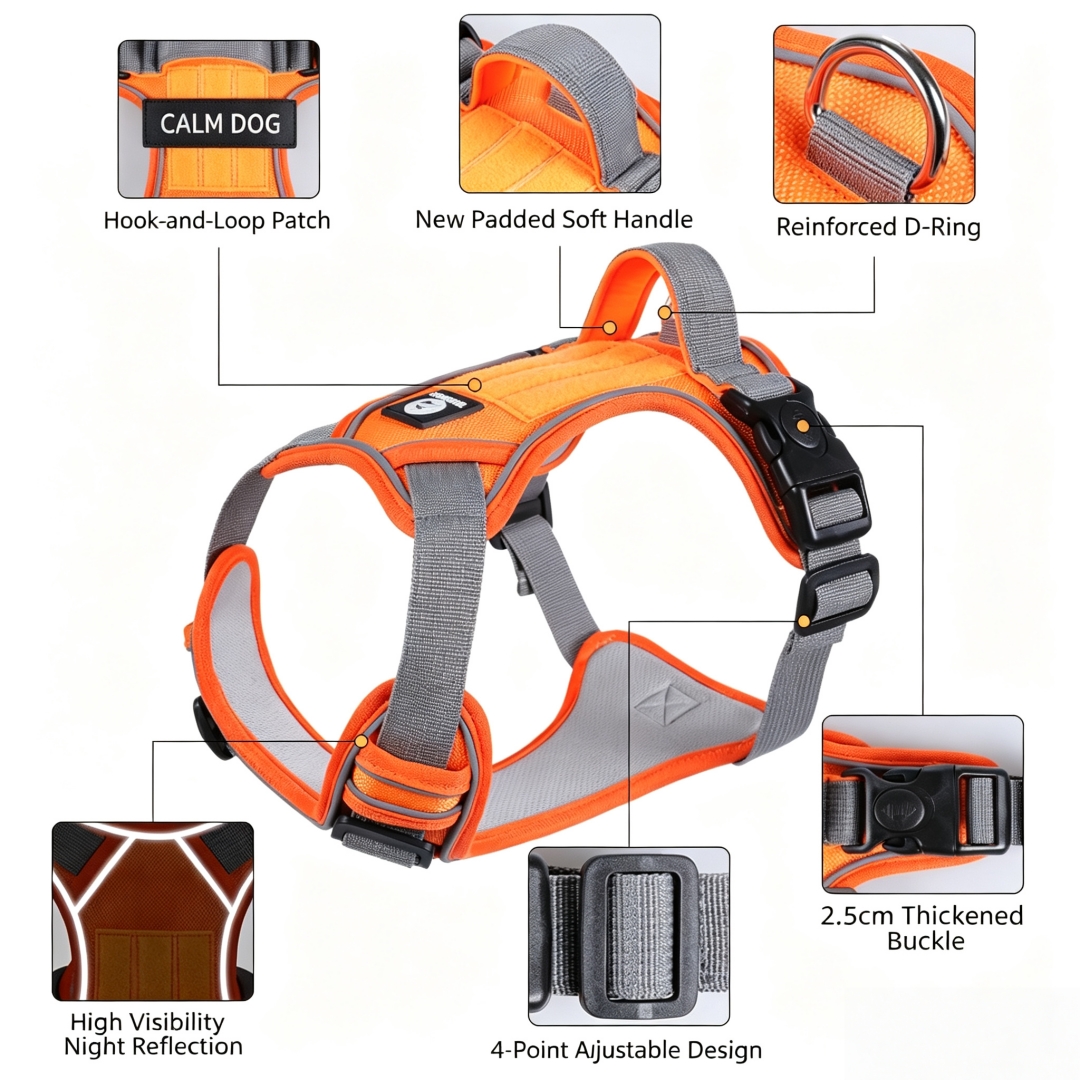  Reflective Dog Harness for Medium & Large Dogs, 4 Color Options Available