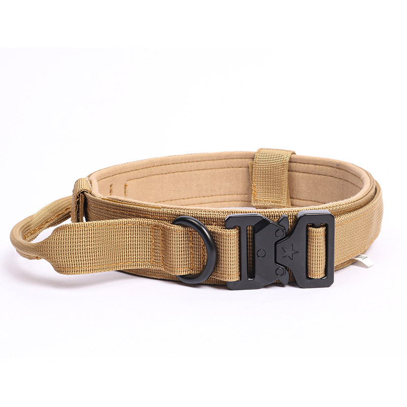 Custom Logo K9 Dog Collar with Integrated Control Handle Metal Buckle