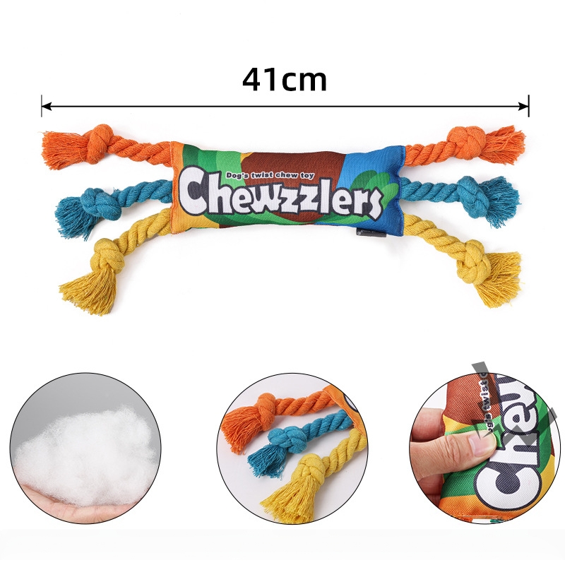 High Quality Pet Braided Rope Colorful Dog Chew Interactive Toy