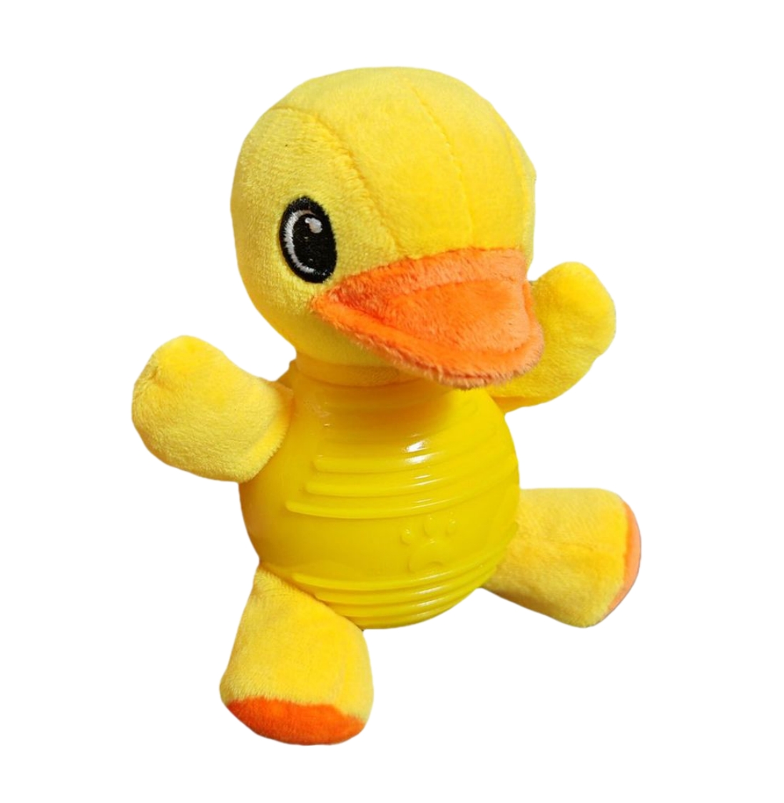 New 2-in-1 Hybrid Plush & Rubber Pet Chewy Animal Squeaky Dog Toy