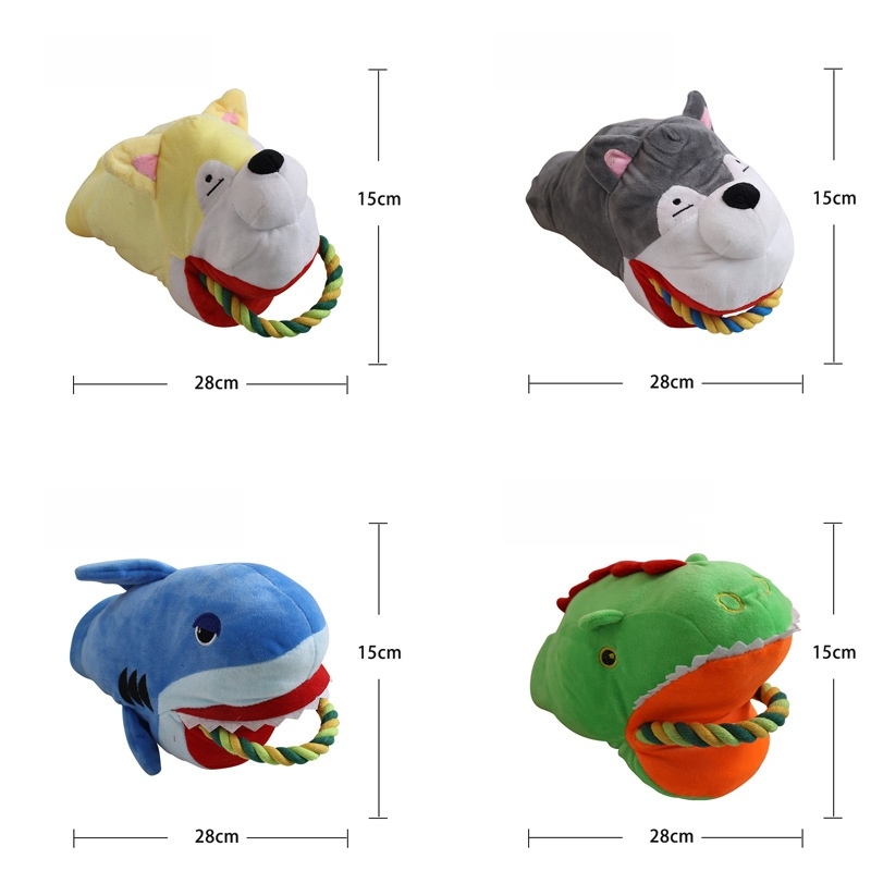 Custom Big-Mouth Animal Pet Plush Rope Dog Chew Interactive Toy
