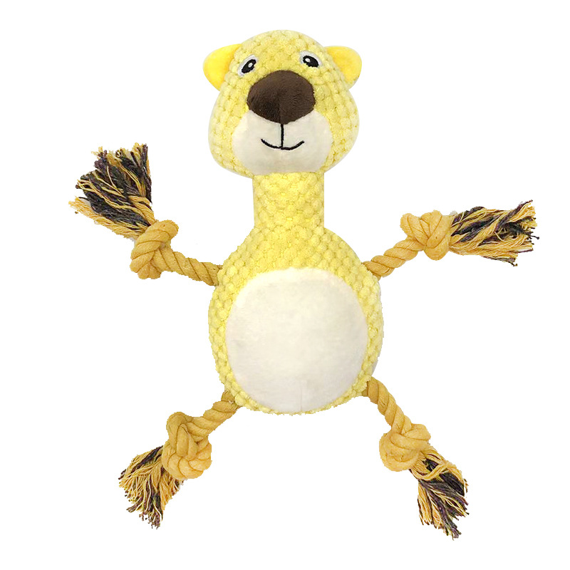 Long-Neck Textured Custom Animal Pet Plush Knotted Cotton Rope Dog Toy