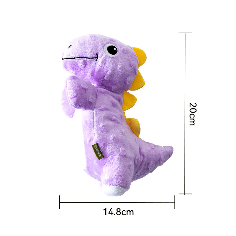 Custom Pet Plush Soft Cute Dinosaur Dog Chew Squeaky Toy Collection