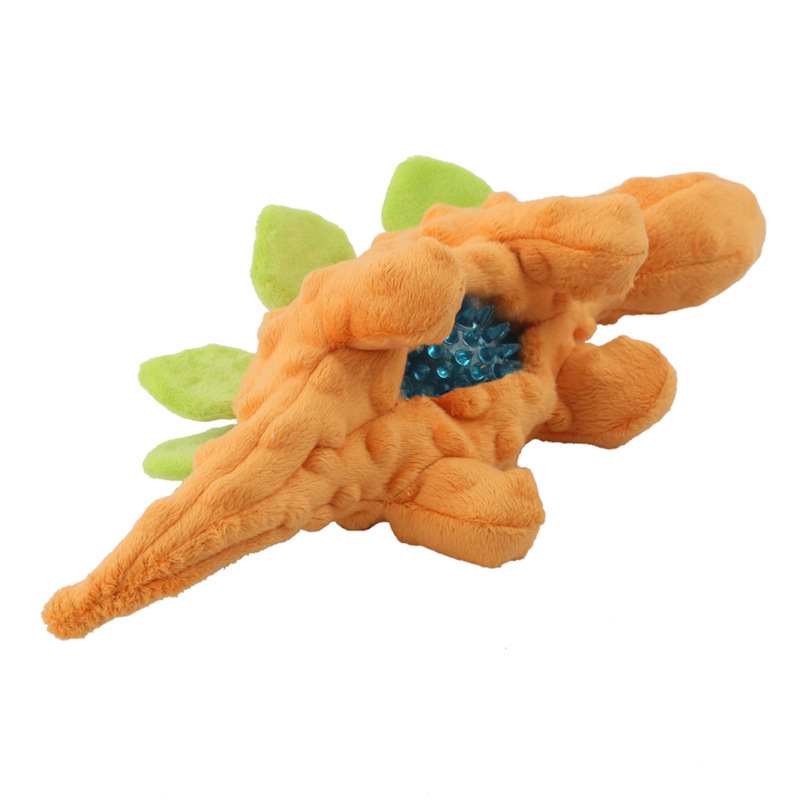 Pet Custom Plush Cute Stegosaurus Dinosaur Dog Chew Squeaky Teething Toy