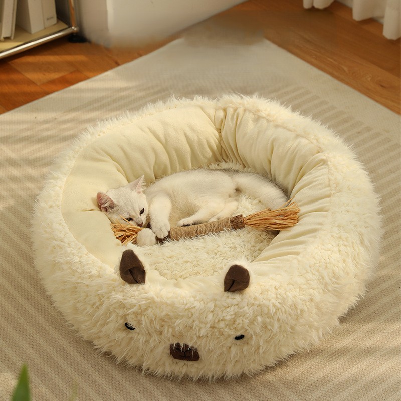 Custom Ultra-Fluffy Alpaca Cuddle Soft Plush Dog Sofa Pet Bed