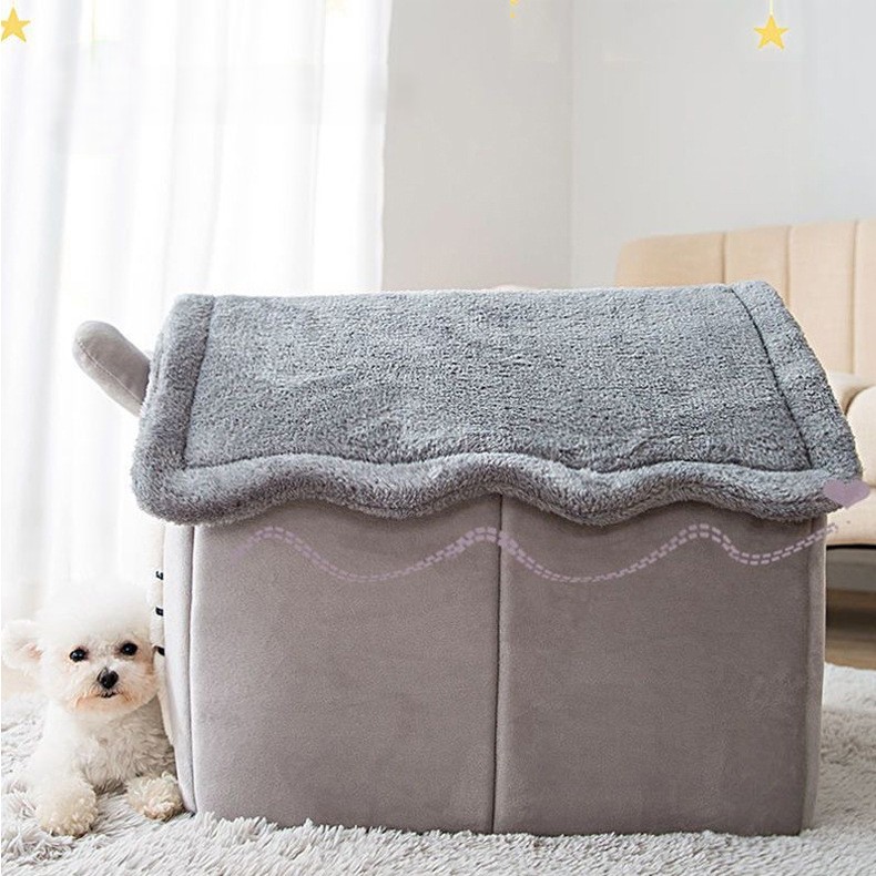 OEM/ODM Winter Warm Plush Pet House Dog Cat Bed Villa