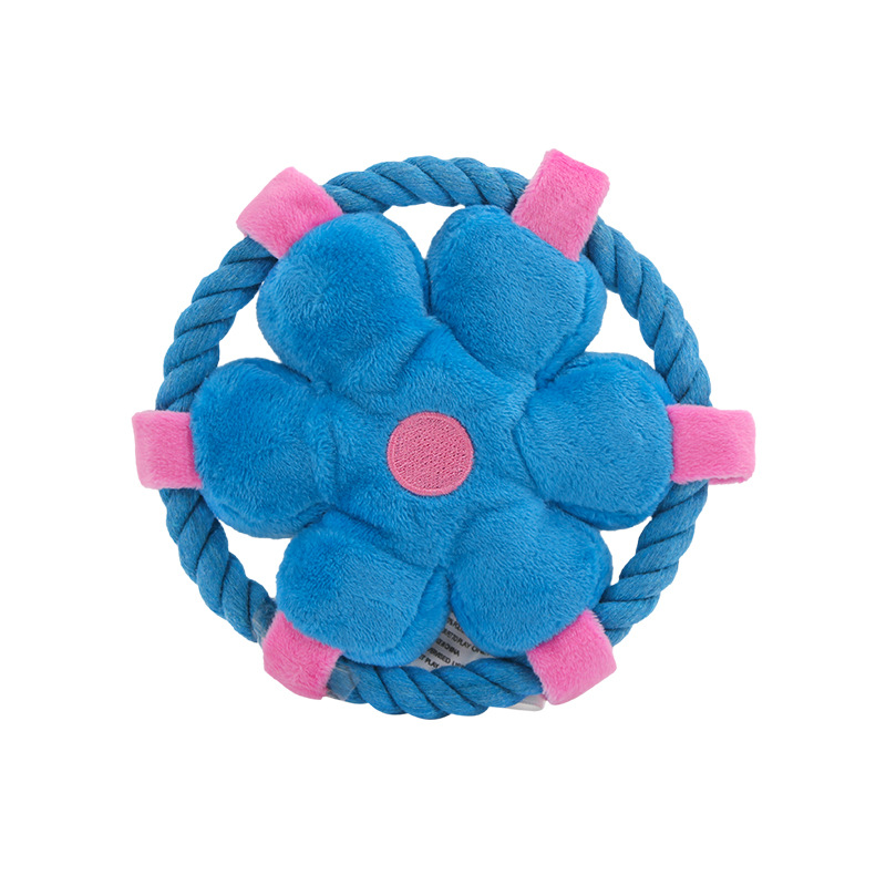 OEM/ODM Pet Plush Frisbee Flower Cotton Rope Dog Training Toy