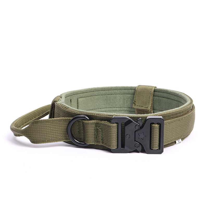 Custom Logo K9 Dog Collar with Integrated Control Handle Metal Buckle