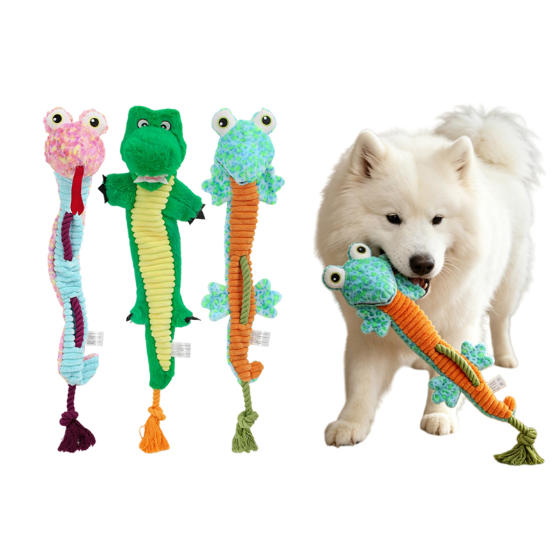 Alligator pet plush toy supplied by OEM pet supplies manufacturer
