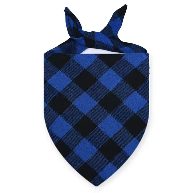 Custom Color Classic Plaid Cotton Dog Bandana Kerchief Scarf