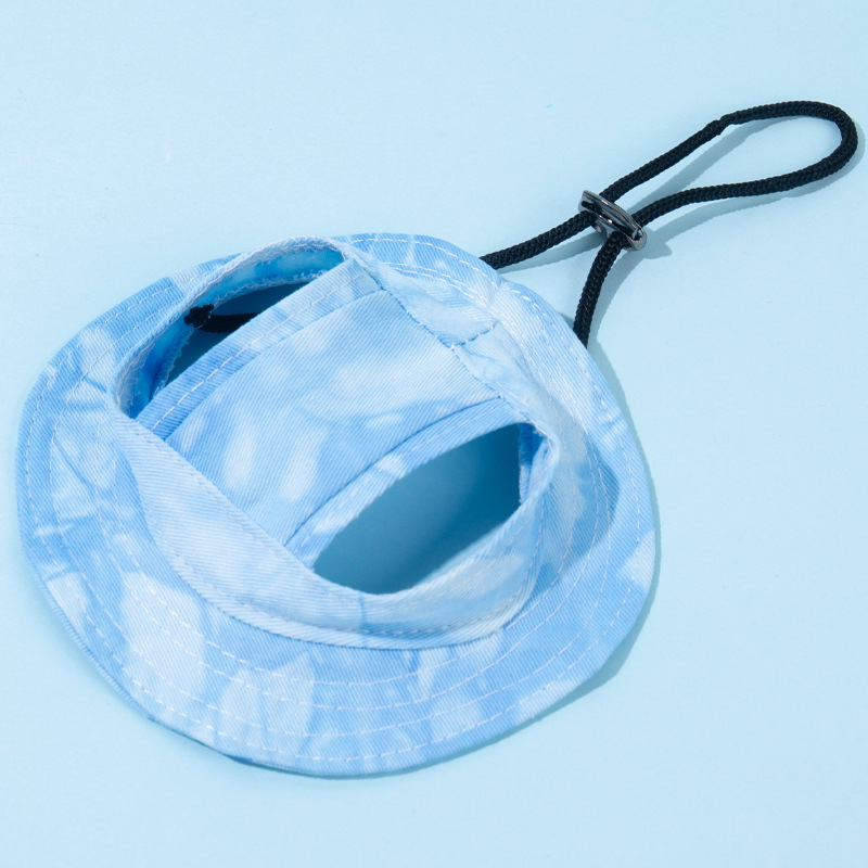 Custom Printing Adjustable Sun-Protection Pet Dog Cat Hat with Ear Holes