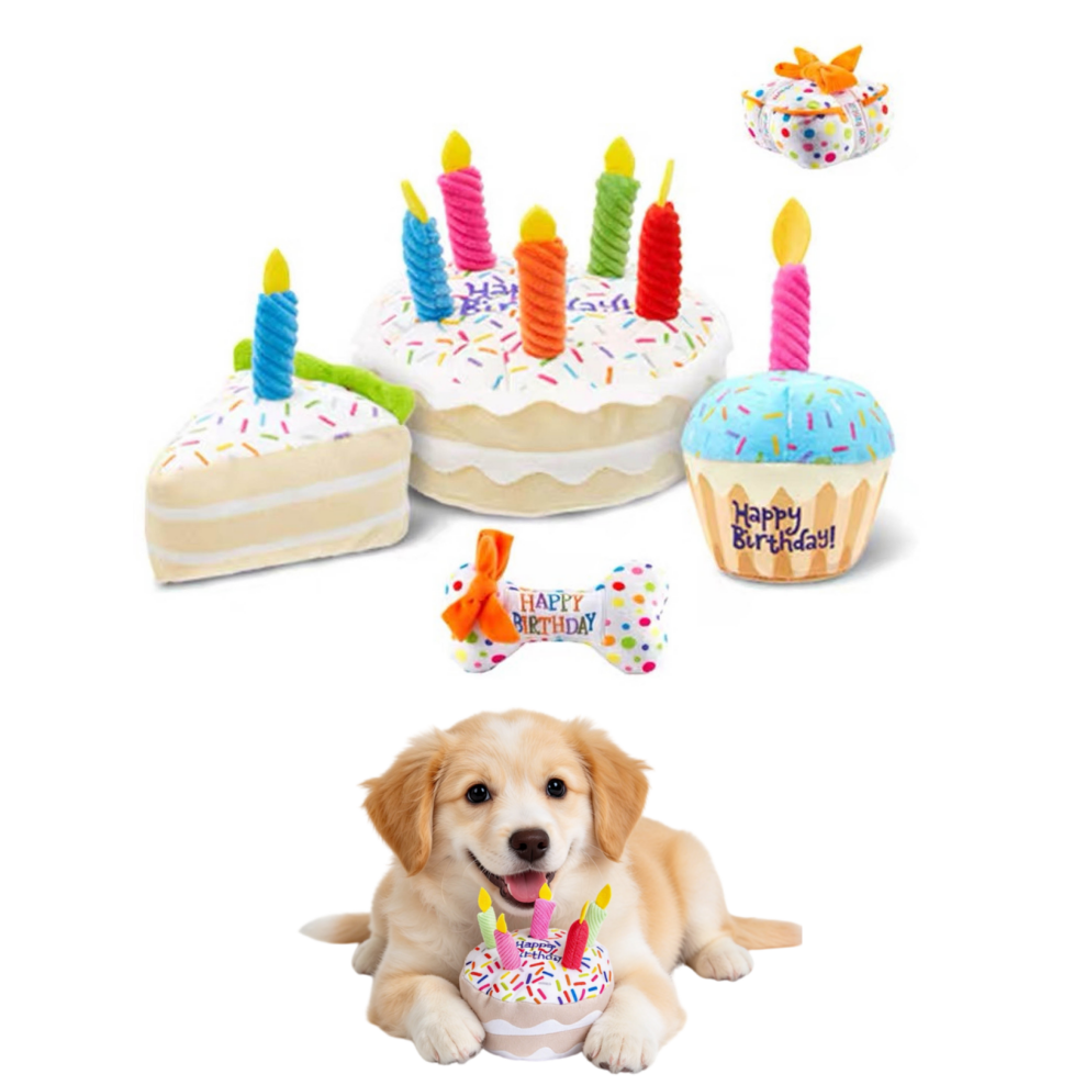 Pet Birthday Gift Custom Logo Plush Soft Dog Chew Squeaky Toy
