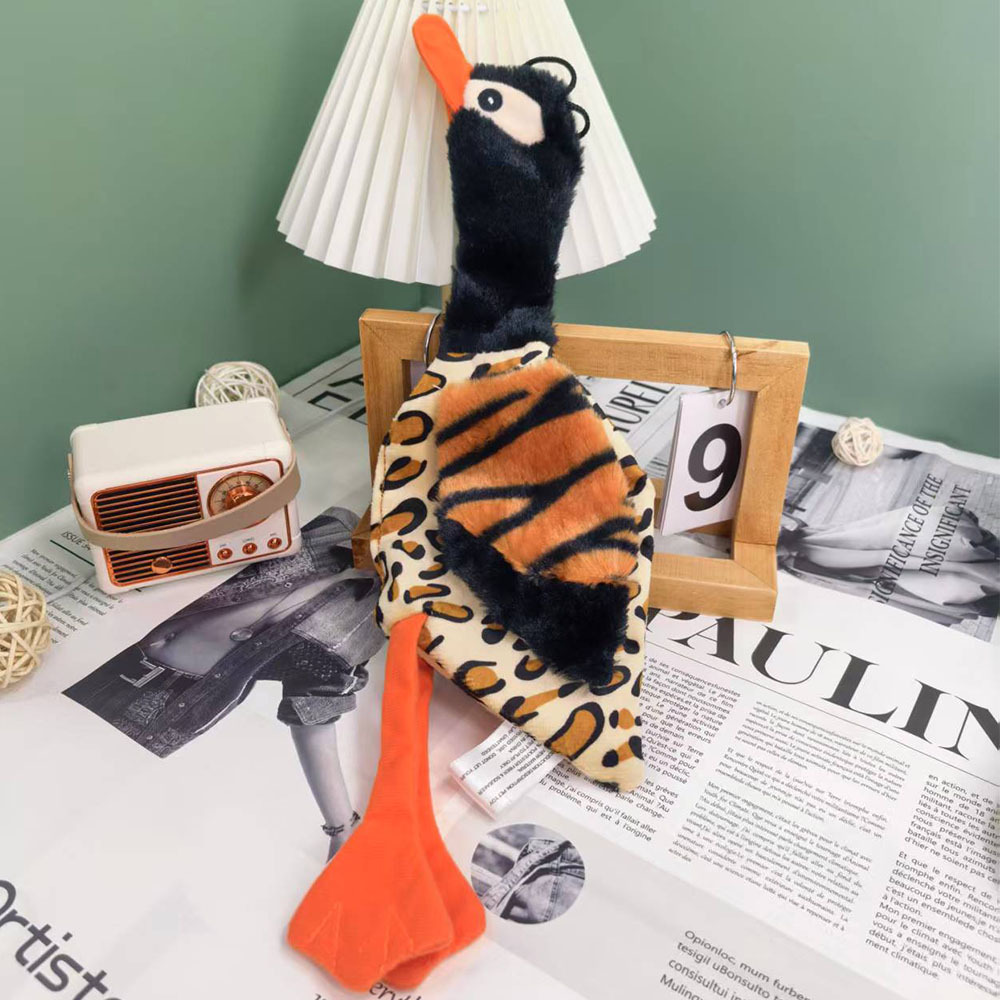 Printing Custom Pet Plush Long-Neck Duck Dog Squeaky Rope Toy