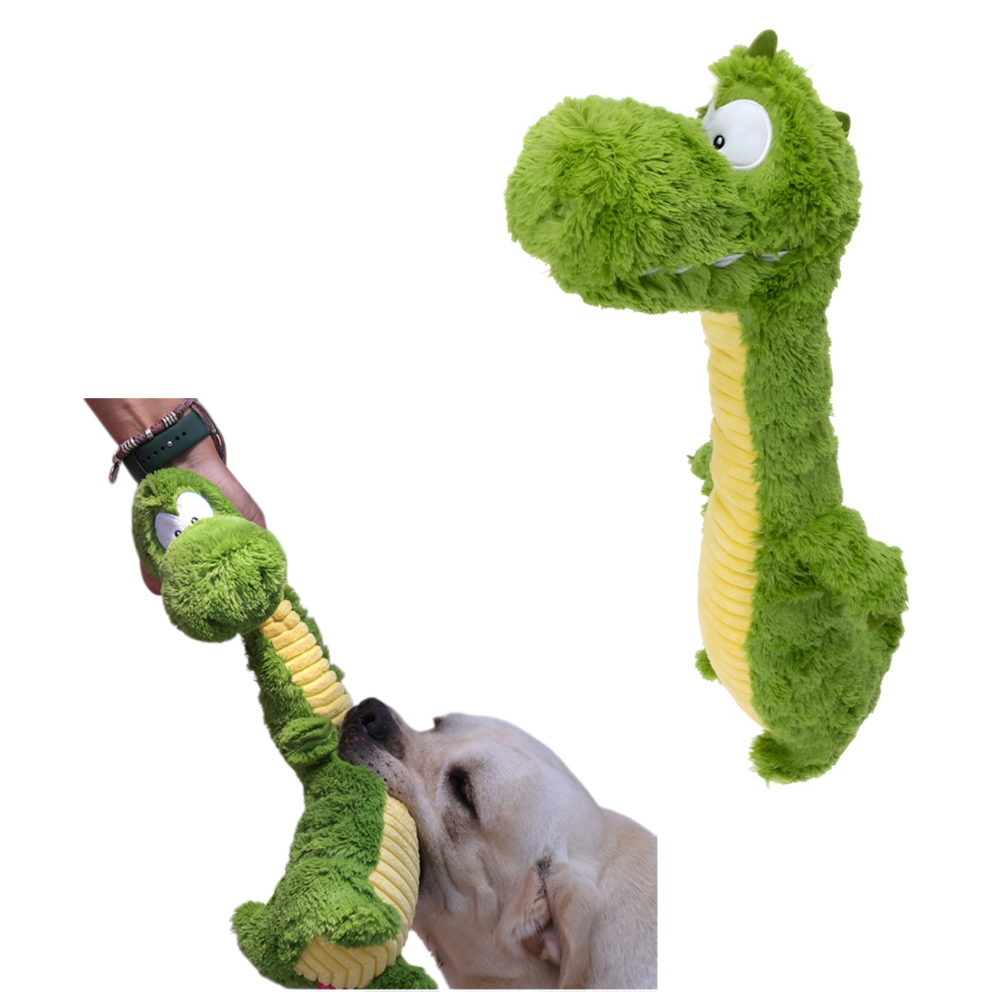 Custom Pet Plush Stuffed Furry Dinosaur Dog Chew Squeaky Toy
