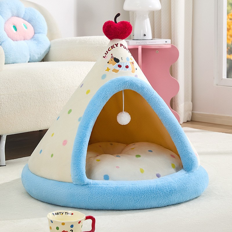 Custom Color Plush Soft Tent Pet Cave Cat Interactive House
