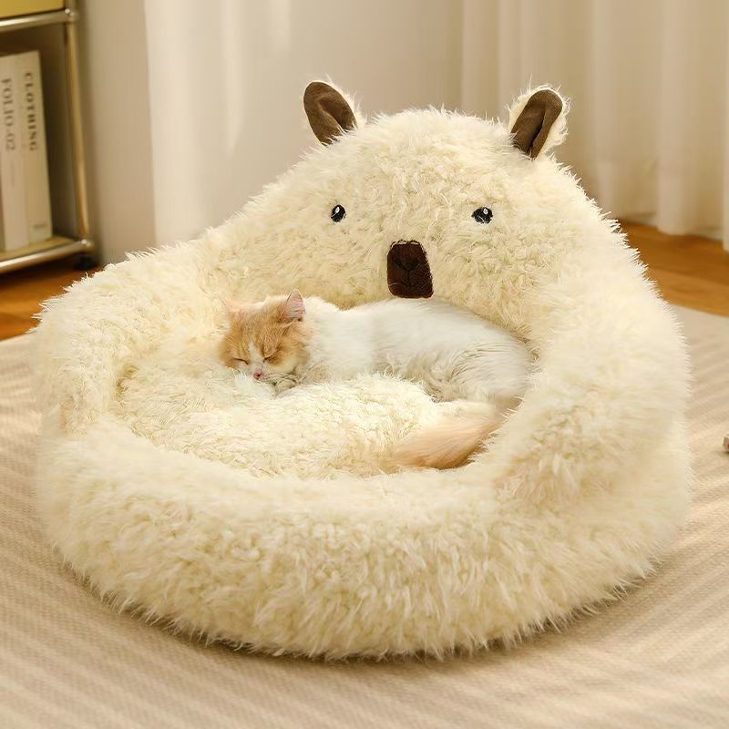 Custom Ultra-Fluffy Alpaca Cuddle Soft Plush Dog Sofa Pet Bed
