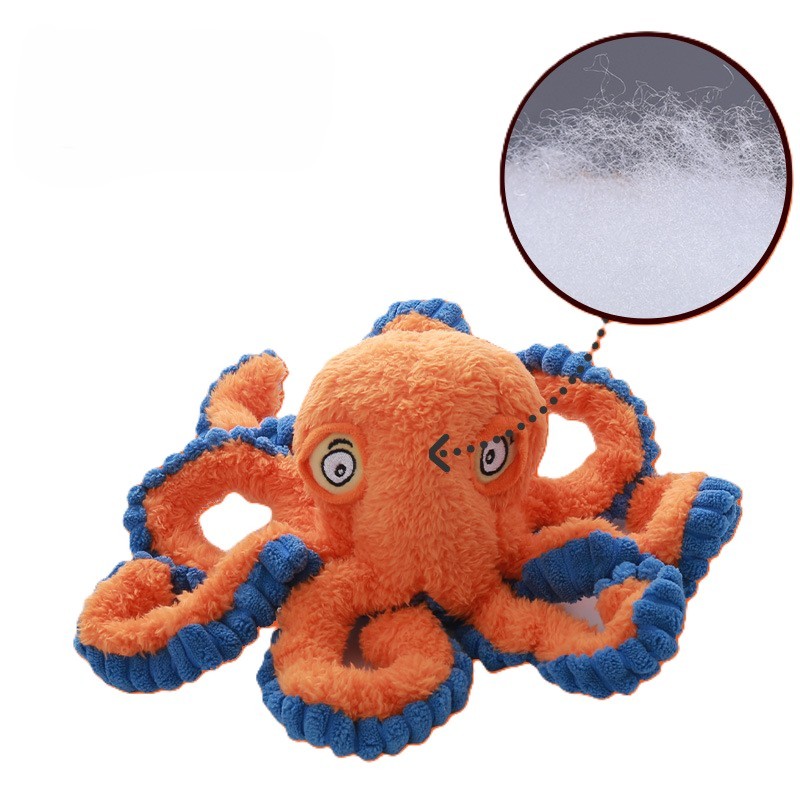 Octopus Pet Toy Custom Plush Corduroy Dog Chew Squeaky Toy