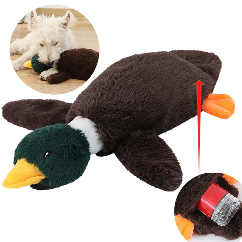 OEM/ODM Plush Simulated Soft Duck Pet Squeaky Dog Interactive Toy