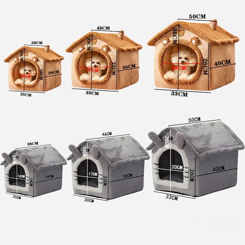 OEM/ODM Winter Warm Plush Pet House Dog Cat Bed Villa