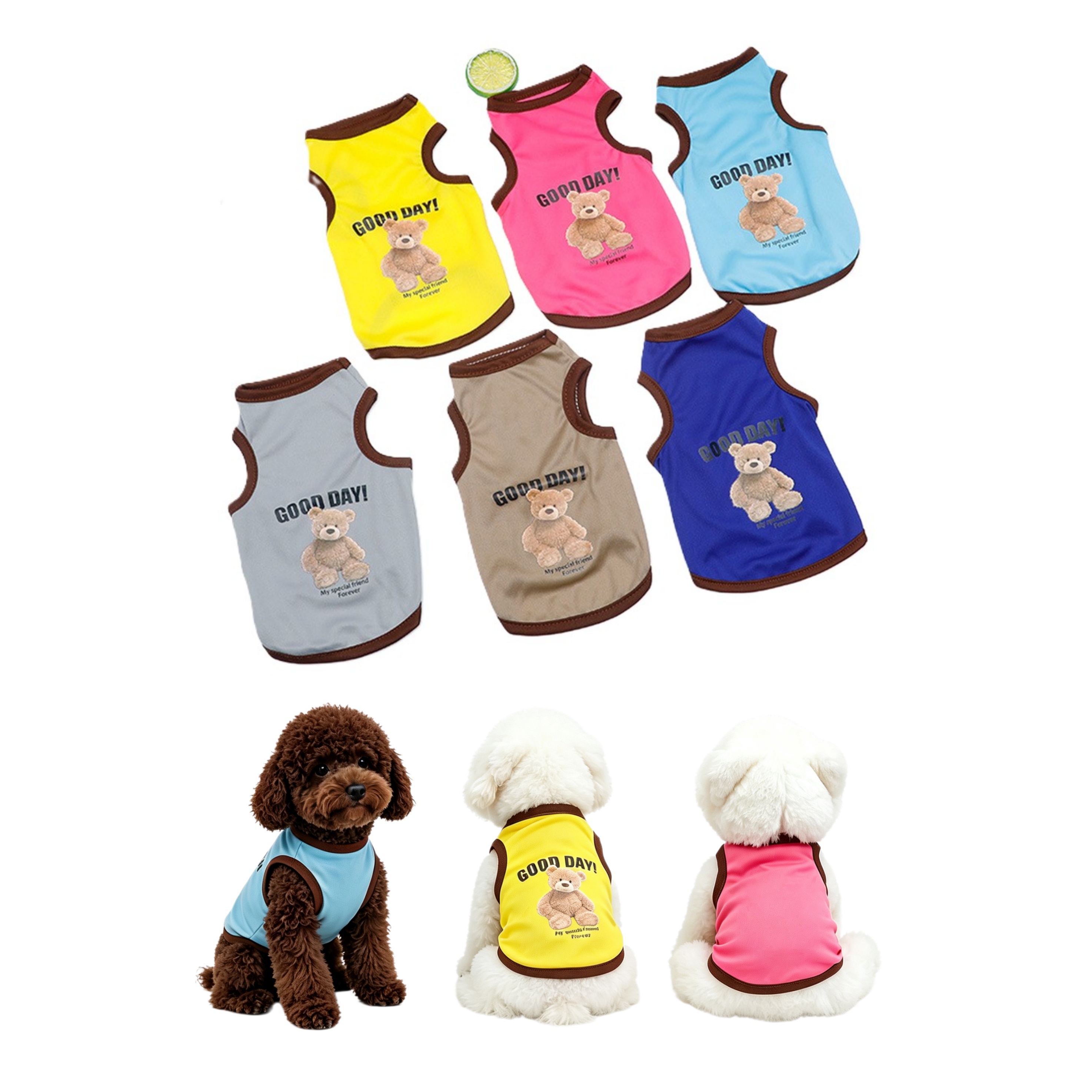 Casual Vintage Custom Printing Pet Sleeveless Vest Dog Tank Top