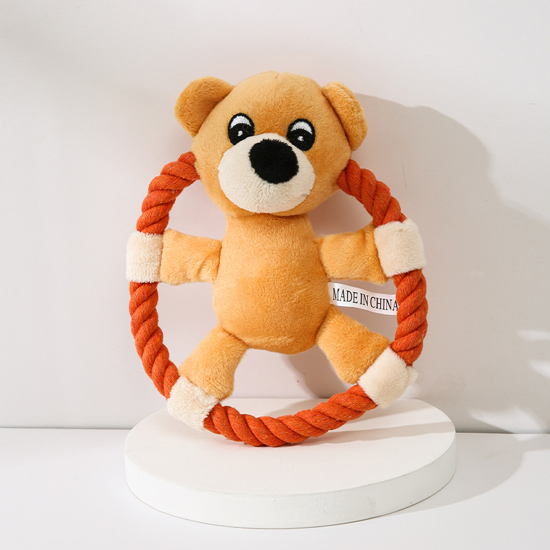 Wholesale Cotton Rope Frisbee Dog Chew Toys Custom Pet Molar Play Toy