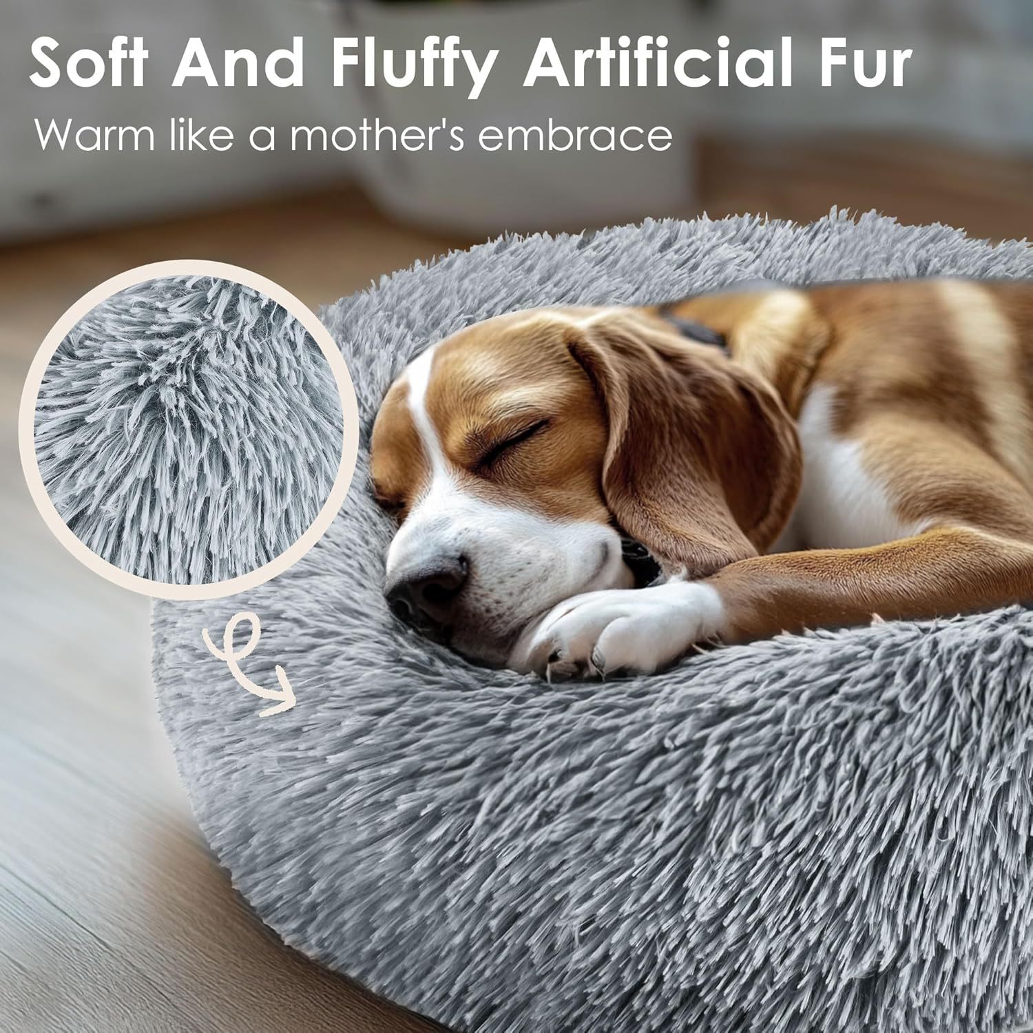 Multi-sized Pet Bed Furry Warm Dog Cat Doughnut Mat
