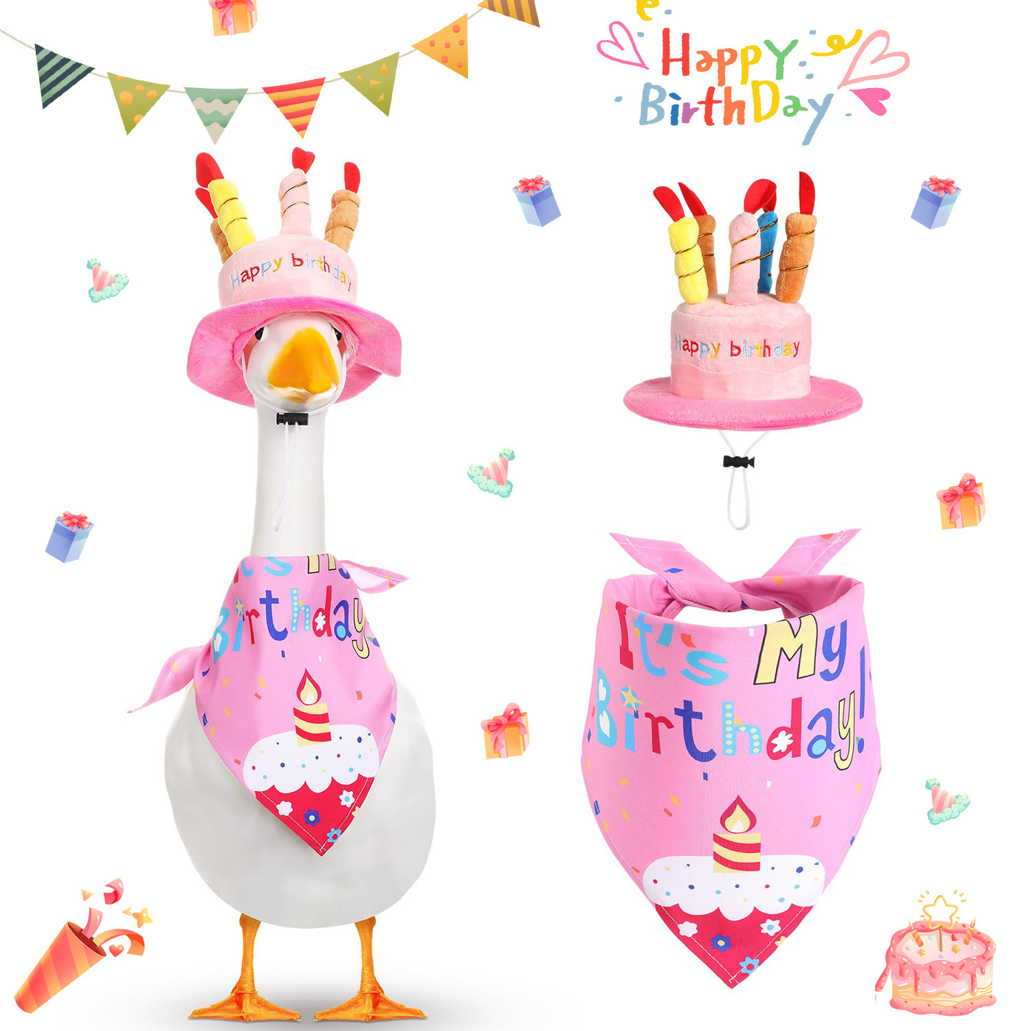 Birthday Pet Gift Custom Logo Plush Soft Duck Goose Dog Hat