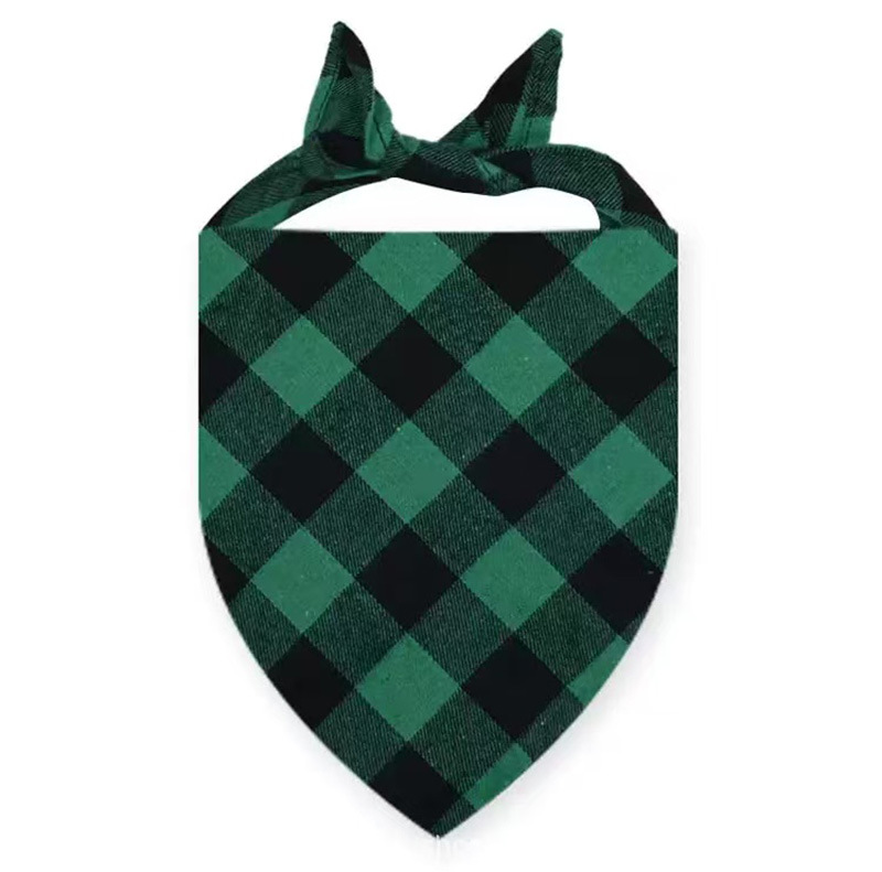 Custom Color Classic Plaid Cotton Dog Bandana Kerchief Scarf