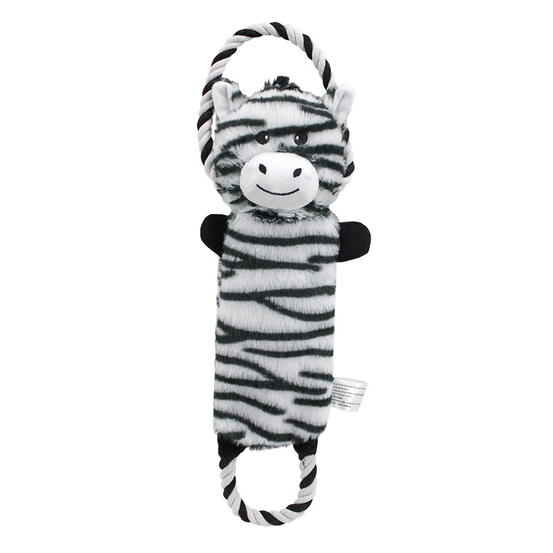 Custom Animal Pet Plush Rope Handles Dog Chew Interactive Toy