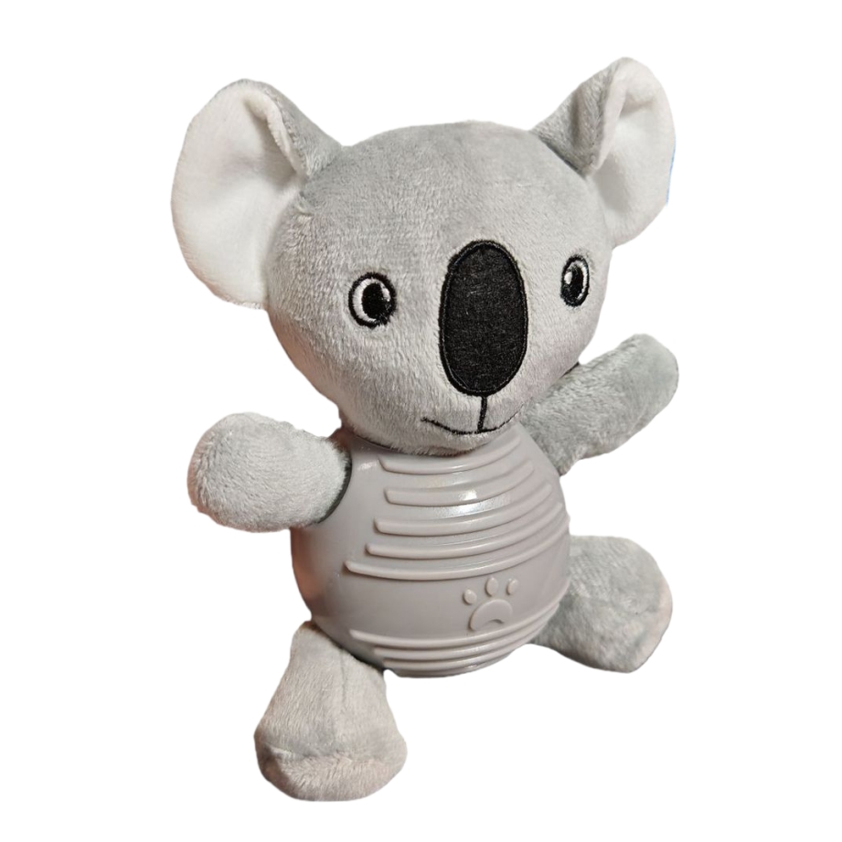 New 2-in-1 Hybrid Plush & Rubber Pet Chewy Animal Squeaky Dog Toy