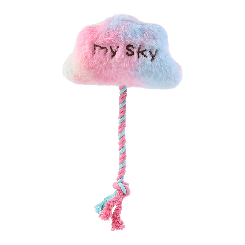 Custom Printing Colorful Pet Plush Soft Dog Squeaky Chew Rope Toy