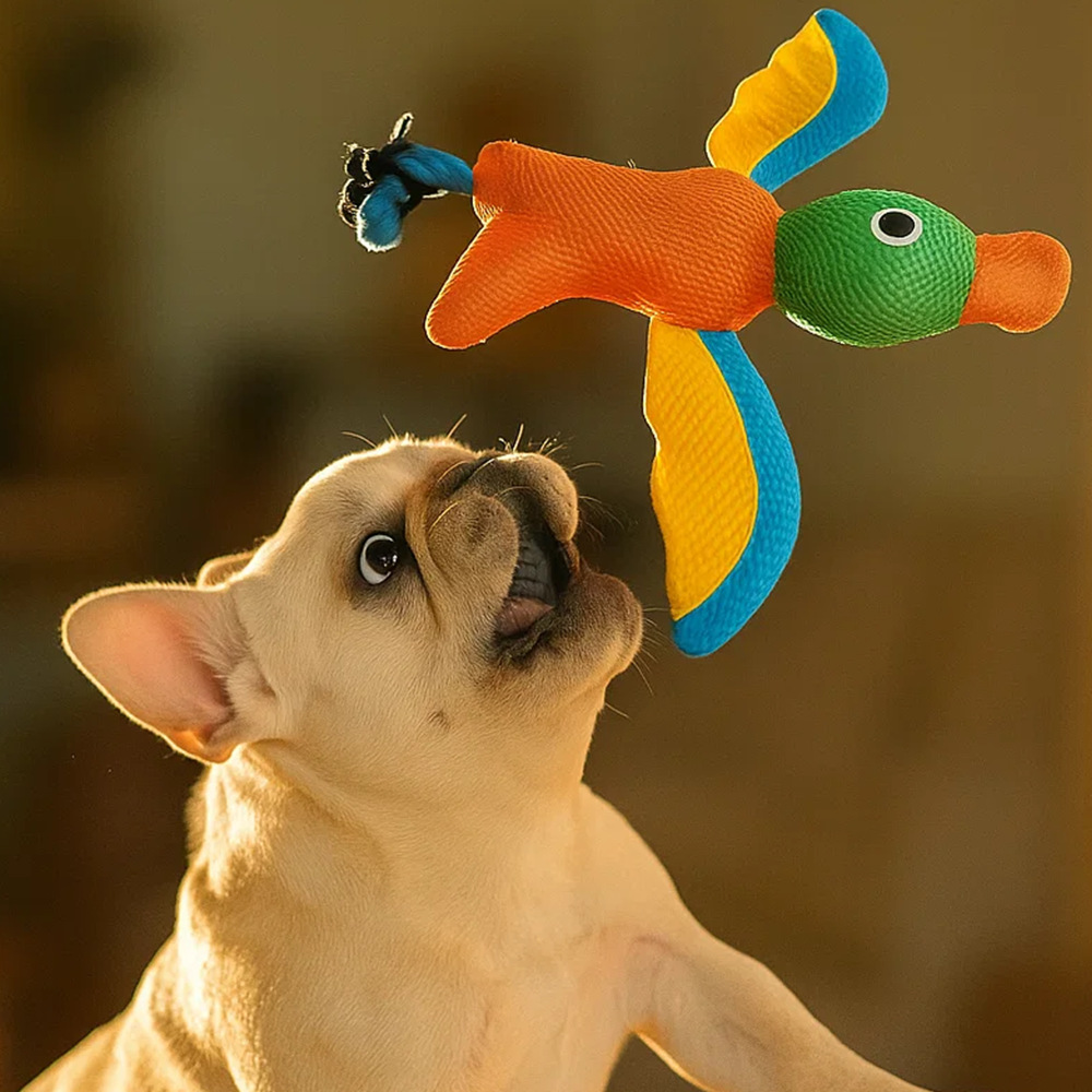 Pet Rope Toy Custom Plush Mallard Duck Breathable Mesh Dog Toy